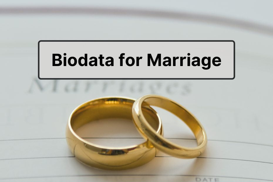 Biodata for marriage